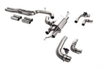 A top view of Milltek 80mm Race OPF Back Exhaust System Audi RS3 8Y Saloon / Sedan 2021+ with white background