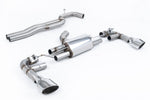 Milltek Sport exhaust system parts for 2017-2018 Audi RS3 Sportback 400PS - Non-OPF/GPF Models (part SSXAU979): pipework, silencers and black tailpipe tips