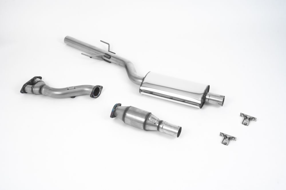 Milltek Sport exhaust system parts for 1987-1992 BMW 3 Series E30 M3 (part SSXBM1064): pipework, silencers and polished silver tailpipe tips