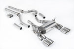 Milltek Sport exhaust system parts for 2014-2018 BMW 3 Series F80 M3 & M3 Competition Saloon (part SSXBM1146): pipework, silencers and polished silver tailpipe tips
