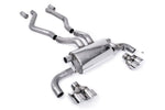 Milltek Sport exhaust system parts for 2021+ BMW 4 Series G22 M440i Coupe (part SSXBM1158): pipework, silencers and polished silver tailpipe tips