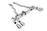 Milltek Sport exhaust system parts for 2019+ BMW 5 Series M5 & M5 Competition 4.4l Twin Turbo F90 (part SSXBM1176): pipework, silencers and polished silver tailpipe tips