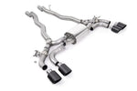 Milltek Sport exhaust system parts for 2019+ BMW 5 Series M5 & M5 Competition 4.4l Twin Turbo F90 (part SSXBM1178): pipework, silencers and black tailpipe tips