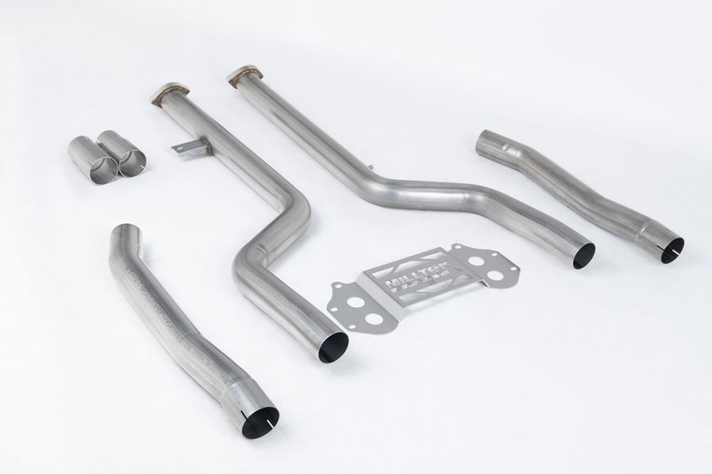 Milltek Sport straight exhaust pipe sections for 2021+ BMW 3 Series G80 M3 & M3 Competition S58 3.0 Turbo (part SSXBM1270), product photo