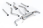 Milltek Sport exhaust system parts for 2021+ BMW 3 Series G20 M340i Sedan inc Xdrive (part SSXBM1272): pipework, silencers and polished silver tailpipe tips