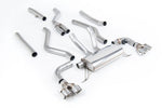 Milltek Sport exhaust system parts for 2021+ BMW 4 Series G22 M440i Coupe (part SSXBM1273): pipework, silencers and polished silver tailpipe tips