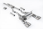 Milltek Sport exhaust system parts for 2014-2018 BMW 3 Series F80 M3 & M3 Competition Saloon (part SSXBM994): pipework, silencers and polished silver tailpipe tips