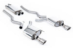 Milltek Sport exhaust system parts for 2015-2018 Ford Mustang 2.3 EcoBoost (part SSXFD224): pipework, silencers and polished silver tailpipe tips