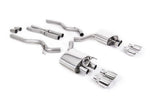 Milltek Sport exhaust system parts for 2019+ Ford Mustang 5.0 V8 GT (part SSXFD282): pipework, silencers and polished silver tailpipe tips