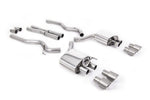 Milltek Sport exhaust system parts for 2019+ Ford Mustang 5.0 V8 GT (part SSXFD284): pipework, silencers and polished silver tailpipe tips