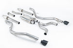 Milltek Sport exhaust system parts for 2018-2020 Ford F150 Raptor - 3.5 V6 EcoBoost Supercab (part SSXFD316): pipework, silencers and polished silver tailpipe tips