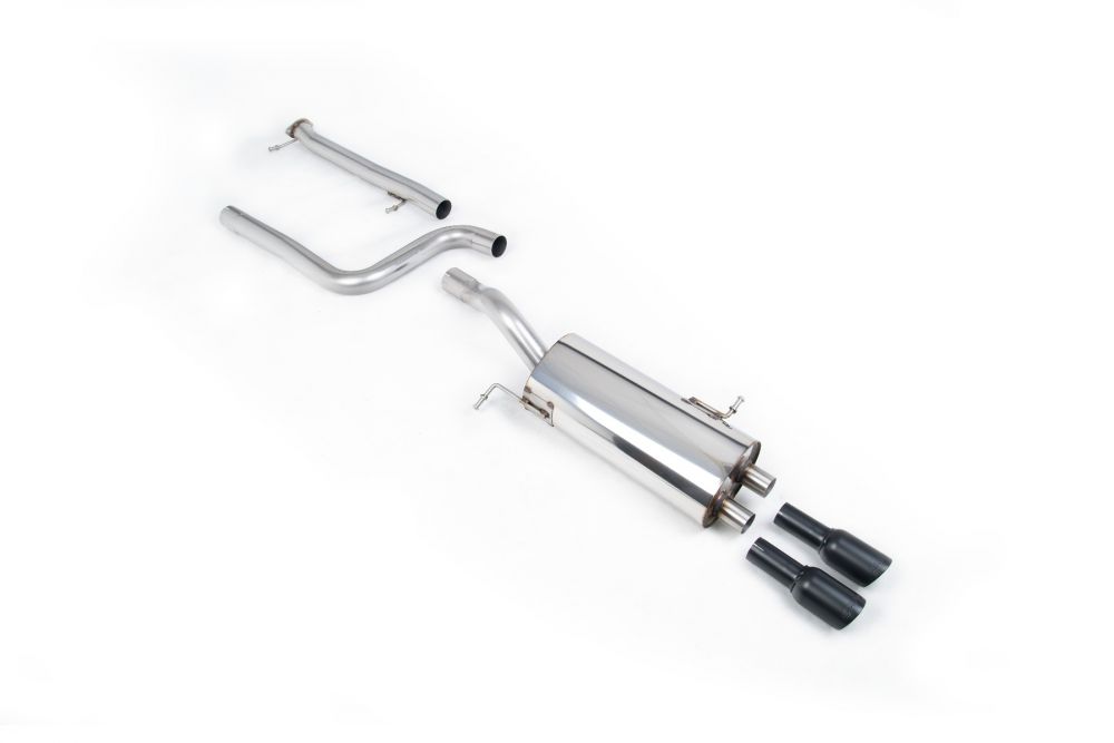 Milltek Sport exhaust system parts for 2014+ Ford Fiesta Mk7 ST 1.6 EcoBoost (part SSXFD330): pipework, silencers and polished silver tailpipe tips