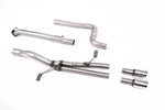 Milltek Sport exhaust system parts for 2014+ Ford Fiesta Mk7 ST 1.6 EcoBoost (part SSXFD331): pipework, silencers and polished silver tailpipe tips