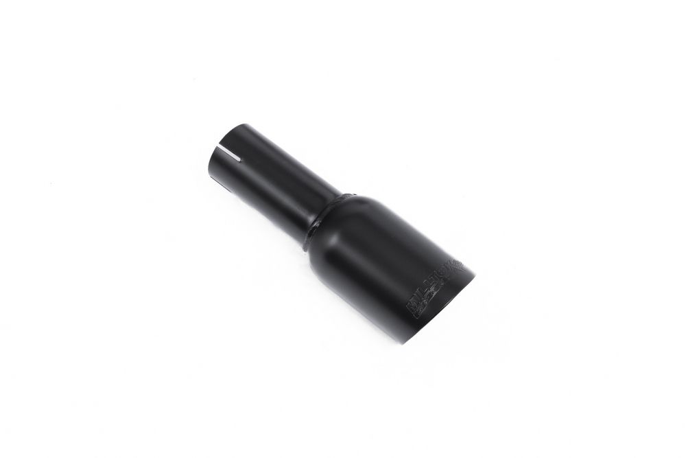 Close-up of black Milltek Sport exhaust tips for the 2014+ Ford Fiesta Mk7 ST 1.6 EcoBoost (part SSXFD345)