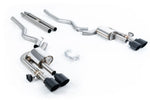 Milltek Sport exhaust system parts for 2021-2023 Ford Mustang 5.0 V8 Mach 1 (part SSXFD421): pipework, silencers and black tailpipe tips