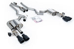 Milltek Sport exhaust system parts for 2024+ Ford Mustang 2.3 EcoBoost (part SSXFD440): pipework, silencers and black tailpipe tips