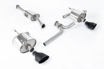 Milltek Sport exhaust system parts for 2004-2009 Honda S2000 2.0 and 2.2 litre AP2 (part SSXHO270): pipework, silencers and black tailpipe tips