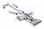 Milltek Sport exhaust system parts for 2023+ Acura Integra Type S 2.0 Turbo 320hp (part SSXHO305): pipework, silencers and polished silver tailpipe tips