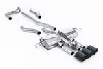 Milltek Sport exhaust system parts for 2023+ Acura Integra Type S 2.0 Turbo 320hp (part SSXHO309): pipework, silencers and black tailpipe tips
