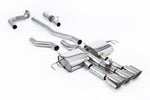 Milltek Sport exhaust system parts for 2023+ Acura Integra Type S 2.0 Turbo 320hp (part SSXHO315): pipework, silencers and polished silver tailpipe tips