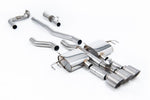 Milltek Sport exhaust system parts for 2023+ Acura Integra Type S 2.0 Turbo 320hp (part SSXHO317): pipework, silencers and polished silver tailpipe tips