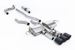Milltek Sport exhaust system parts for 2023+ Acura Integra Type S 2.0 Turbo 320hp (part SSXHO319): pipework, silencers and black tailpipe tips