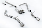 Milltek Sport exhaust system parts for 2020+ Jeep Gladiator 3.6 V6 (part SSXJP101): pipework, silencers and black tailpipe tips