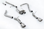 Milltek Sport exhaust system parts for 2020+ Jeep Gladiator 3.6 V6 (part SSXJP103): pipework, silencers and black tailpipe tips