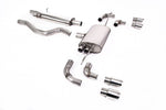 Milltek Sport exhaust system parts for 2020+ Land Rover Defender 110 3.0 I6 P400 (part SSXLR100): pipework, silencers and polished silver tailpipe tips