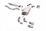 Milltek Sport exhaust system parts for 2020+ Land Rover Defender 110 3.0 I6 P400 (part SSXLR102): pipework, silencers and polished silver tailpipe tips
