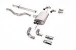Milltek Sport exhaust system parts for 2020+ Land Rover Defender 110 3.0 I6 P400 (part SSXLR105): pipework, silencers and polished silver tailpipe tips