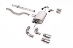 Milltek Sport exhaust system parts for 2020+ Land Rover Defender 110 3.0 I6 P400 (part SSXLR107): pipework, silencers and polished silver tailpipe tips