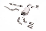 Milltek Sport exhaust system parts for 2020+ Land Rover Defender 110 2.0 I4 P300 & P400e (part SSXLR132): pipework, silencers and polished silver tailpipe tips