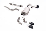 Milltek Sport exhaust system parts for 2020+ Land Rover Defender 110 2.0 I4 P300 & P400e (part SSXLR134): pipework, silencers and black tailpipe tips