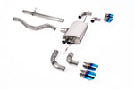 Milltek Sport exhaust system parts for 2020+ Land Rover Defender 110 2.0 I4 P300 & P400e (part SSXLR138): pipework, silencers and burnt titanium blue tailpipe tips