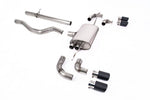 Milltek Sport exhaust system parts for 2020+ Land Rover Defender 110 2.0 I4 P300 & P400e (part SSXLR139): pipework, silencers and black tailpipe tips