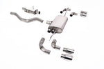 Milltek Sport exhaust system parts for 2020+ Land Rover Defender 90 2.0 I4 P300 & P400e (part SSXLR140): pipework, silencers and polished silver tailpipe tips