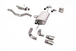 Milltek Sport exhaust system parts for 2020+ Land Rover Defender 90 2.0 I4 P300 & P400e (part SSXLR142): pipework, silencers and polished silver tailpipe tips