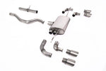 Milltek Sport exhaust system parts for 2020+ Land Rover Defender 90 2.0 I4 P300 & P400e (part SSXLR147): pipework, silencers and polished silver tailpipe tips