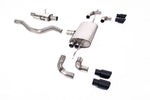 Milltek Sport exhaust system parts for 2020+ Land Rover Defender 90 3.0 I6 P400 (part SSXLR151): pipework, silencers and black tailpipe tips