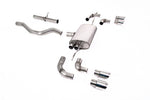 Milltek Sport exhaust system parts for 2020+ Land Rover Defender 90 3.0 I6 P400 (part SSXLR155): pipework, silencers and polished silver tailpipe tips