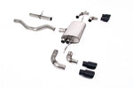 Milltek Sport exhaust system parts for 2020+ Land Rover Defender 90 3.0 I6 P400 (part SSXLR156): pipework, silencers and black tailpipe tips