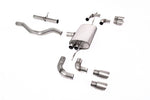 Milltek Sport exhaust system parts for 2020+ Land Rover Defender 90 3.0 I6 P400 (part SSXLR157): pipework, silencers and polished silver tailpipe tips