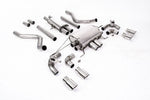 Milltek Sport exhaust system parts for 2021+ Land Rover Defender 110 5.0 V8 425PS & 525PS (part SSXLR178): pipework, silencers and black tailpipe tips