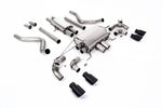 Milltek Sport exhaust system parts for 2021+ Land Rover Defender 110 5.0 V8 425PS & 525PS (part SSXLR179): pipework, silencers and black tailpipe tips