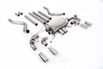 Milltek Sport exhaust system parts for 2021+ Land Rover Defender 110 5.0 V8 425PS & 525PS (part SSXLR183): pipework, silencers and black tailpipe tips