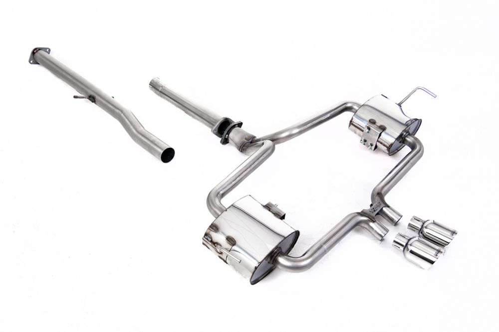 Milltek Sport exhaust system parts for 2002-2006 MINI Mk1 Cooper S (part SSXM479): pipework, silencers and polished silver tailpipe tips