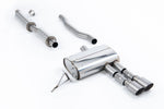 Milltek Sport exhaust system parts for 2014+ MINI Mk3 Mini Cooper S 2.0 Turbo - 5 Door Hatch (part SSXM488): pipework, silencers and black tailpipe tips