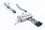 Milltek Sport exhaust system parts for 2014+ MINI Mk3 Mini Cooper S 2.0 Turbo - 5 Door Hatch (part SSXM490): pipework, silencers and black tailpipe tips