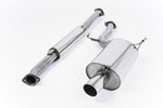 Milltek Sport exhaust system parts for 2005-2008 Mitsubishi Lancer Evolution 9 / Evo IX 2.0 Turbo (part SSXMI007): pipework, silencers and black tailpipe tips